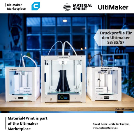 Druckprofile von Material4Print für Ultimaker S3/S5/S7